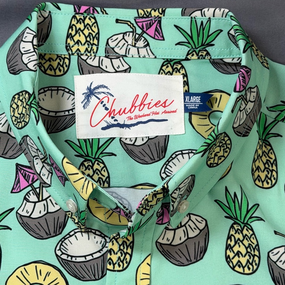 Chubbies Pineapple Coconut Button Up Stretch Shor… - image 6